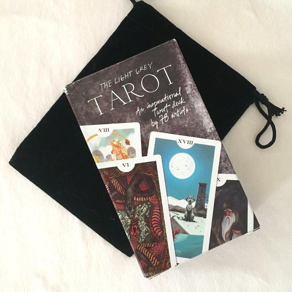 Indie Illustrated Tarot Deck with Velvet Bag — Artistic Oracle Cards, NWOT